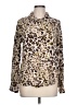 Mystree Animal Print Gold Long Sleeve Blouse Size L - photo 1