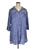 Dotti 100% Rayon Blue 3/4 Sleeve Button-Down Shirt Size XL - photo 1