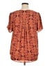 DR2 100% Polyester Paisley Orange Short Sleeve Blouse Size XL - photo 2