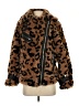 Avec Les Filles 100% Polyester Animal Print Brown Faux Fur Jacket Size XS - photo 1