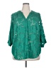 Torrid 100% Polyester Green 3/4 Sleeve Blouse Size 2X Plus (2) - photo 1
