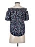 J.Crew 100% Cotton Polka Dots Blue Short Sleeve Blouse Size 4 - photo 2