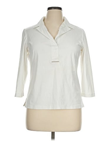 Lafayette 148 New York 3/4 Sleeve Button-Down Shirt (view 1)