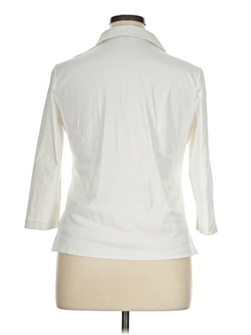 Lafayette 148 New York 3/4 Sleeve Button-Down Shirt (view 2)