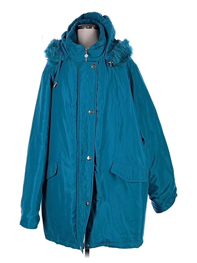 Pre-owned Woman Within Raincoat In Blue
