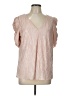 Adrienne Pink Short Sleeve Blouse Size L - photo 1