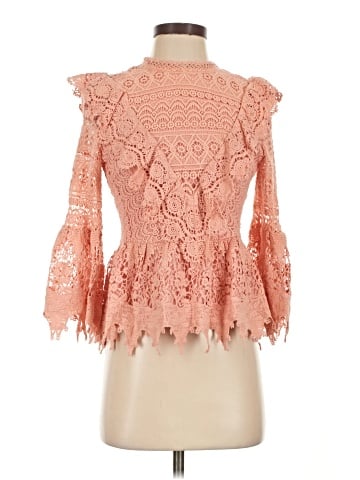Champagne & Strawberry 3/4 Sleeve Top (view 1)