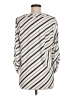 Como Black Stripes Ivory 3/4 Sleeve Blouse Size M - photo 2