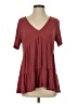 Glam Burgundy Short Sleeve Top Size S - photo 1