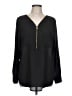 Calvin Klein 100% Polyester Black Long Sleeve Blouse Size L - photo 1
