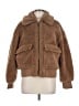 Gap 100% Polyester Brown Faux Fur Jacket Size Med Petite - photo 1