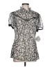 Chenault 100% Cashwool Silver Short Sleeve Blouse Size L - photo 1