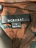 Acrobat 100% Silk Camo Brown Long Sleeve Silk Top Size S - photo 7