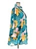 Tuckernuck 100% Polyester Print Teal 3/4 Sleeve Blouse Size 3X - photo 4