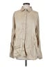 FRAME 100% Silk Metallic Tan Long Sleeve Silk Top Size S - photo 1