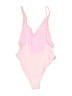 Topshop Solid Pink One Piece Swimsuit Size 4 - photo 2