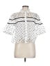 Maeve 100% Polyester Polka Dots White Short Sleeve Blouse Size M - photo 1