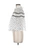 Maeve 100% Polyester Polka Dots White Short Sleeve Blouse Size M - photo 5