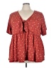 Torrid Red Short Sleeve Blouse Size 4X Plus (4) - photo 1