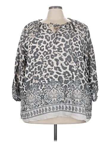 Como Blu 3/4 Sleeve Blouse (view 1)