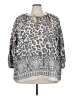 Como Blu Animal Print Gray 3/4 Sleeve Blouse Size 3X - photo 1