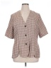 CB Houndstooth Brown Short Sleeve Blouse Size 16 (petite) - photo 1