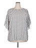Bobeau 100% Polyester Polka Dots White Short Sleeve Blouse Size 1X - photo 1