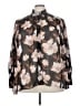 DR2 100% Polyester Floral Brown 3/4 Sleeve Blouse Size 3X - photo 1
