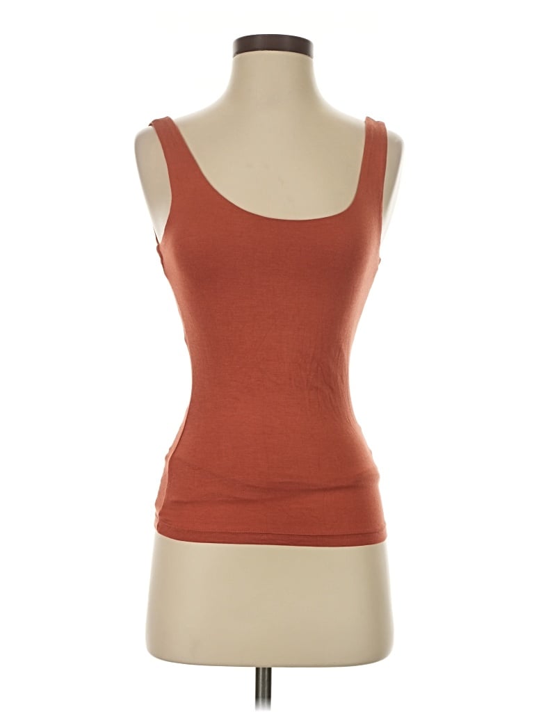 Pre-owned Double Zero Tank Top Orange Strapless Neckline Tops