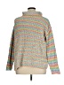 Peace Love World 100% Polyester Stripes Silver Turtleneck Sweater Size XL - photo 2