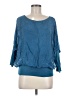 GiGi Moda 100% Silk Blue 3/4 Sleeve Silk Top Size M - photo 1