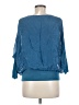 GiGi Moda 100% Silk Blue 3/4 Sleeve Silk Top Size M - photo 2