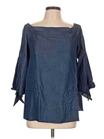 Kaari Blue 3/4 Sleeve Blouse (view 1)