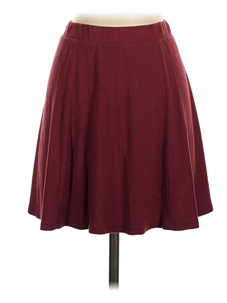 Pre-owned Go Couture Casual Skirt In Burgundy