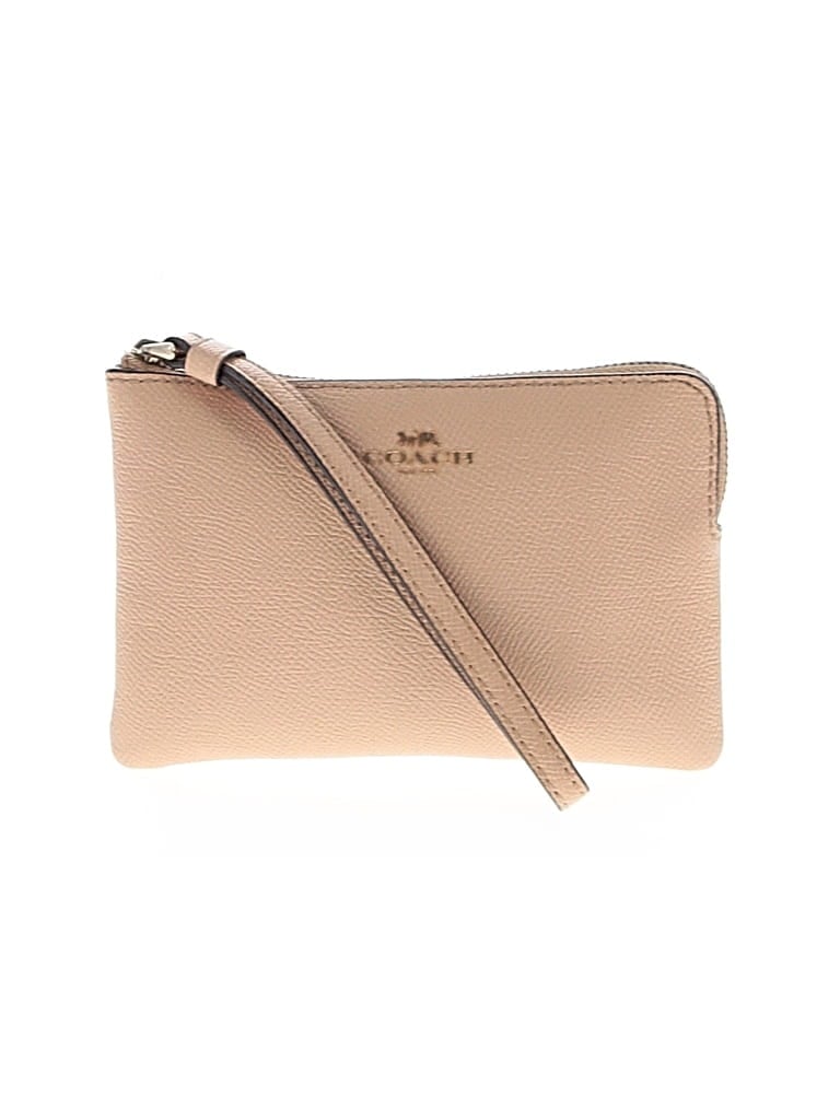 Pre-owned Coach Wristlet In Tan
