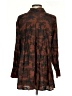 Acrobat 100% Silk Camo Brown Long Sleeve Silk Top Size S - photo 2