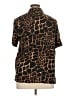 Teddi 100% Rayon Animal Print Brown Short Sleeve Blouse Size XL - photo 2