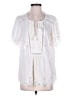 Feathers Ivory Short Sleeve Blouse Size 6 - photo 1