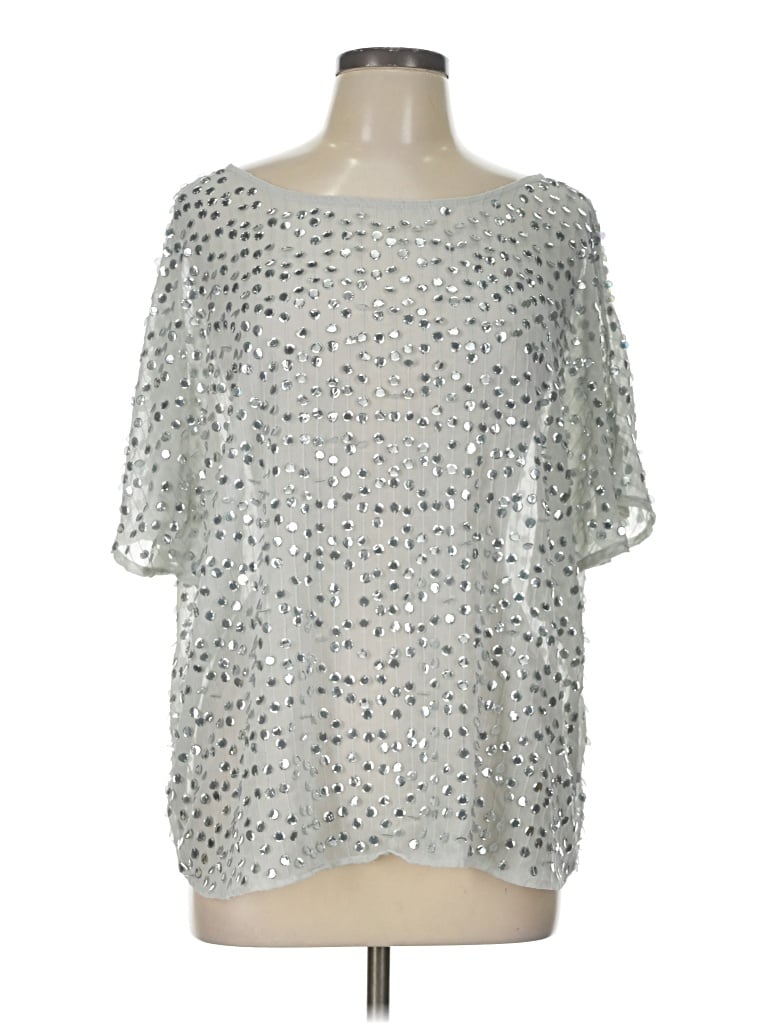 Pre-owned Jennifer Lopez 3/4 Sleeve T-shirt In Silver