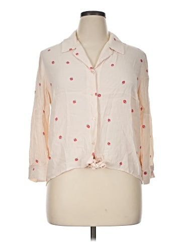 LC Lauren Conrad 3/4 Sleeve Button-Down Shirt (view 1)