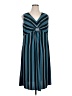 Catherines Stripes Blue Casual Dress Size 0X - photo 1