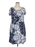 MSK Print Blue Casual Dress Size 1X - photo 1