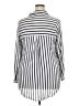 Ellos 100% Rayon Stripes Ivory 3/4 Sleeve Button-Down Shirt Size 18 - photo 2