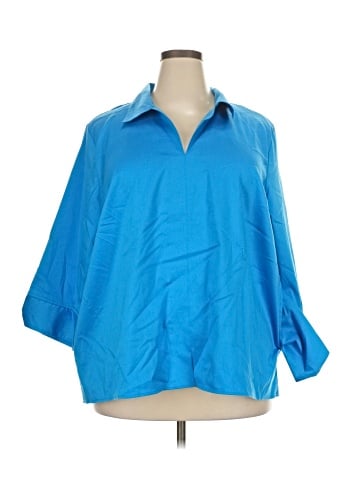 Foxcroft 3/4 Sleeve Button-Down Shirt (view 1)