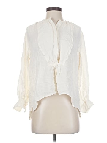 Nili Lotan Long Sleeve Silk Top (view 1)