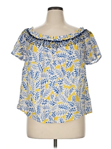 Skies Are Blue Short Sleeve Blouse (view 1)
