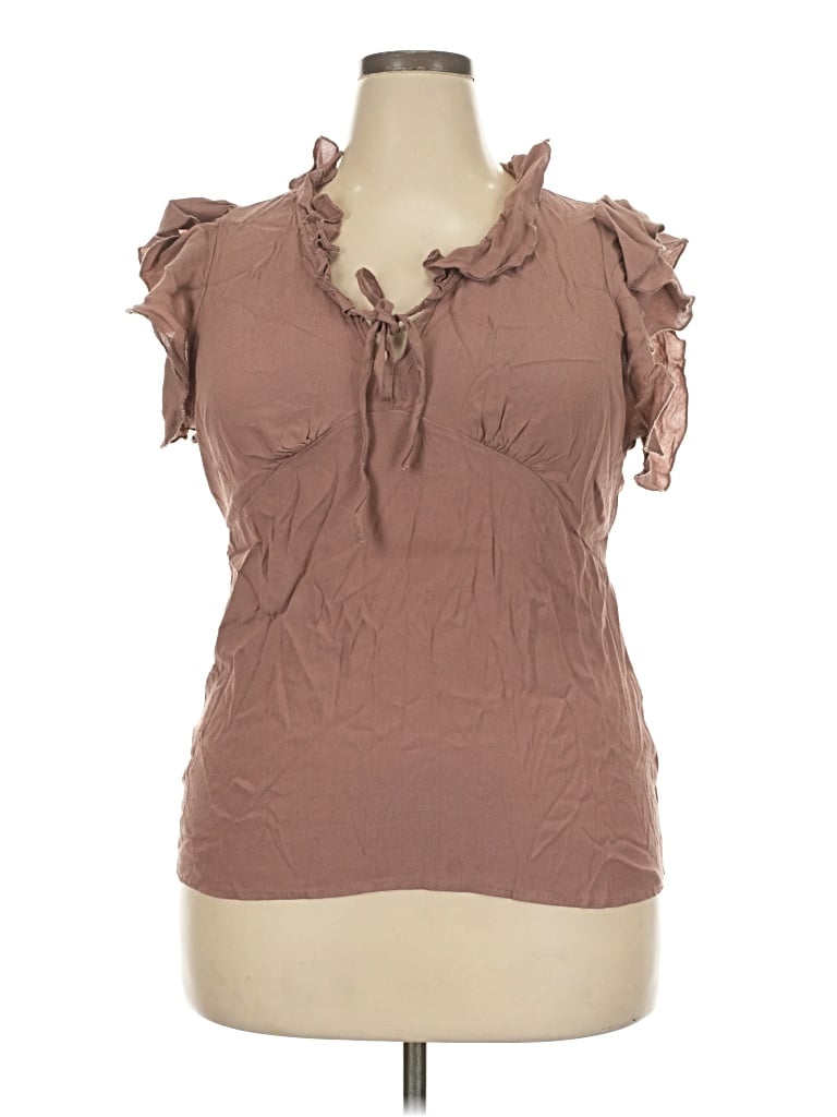 Pre-owned M&s Sleeveless Blouse In Brown
