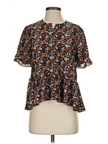 Madewell Silk Studio Ruffle-Hem Top in Prairie Blossoms (view 1)