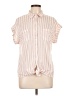 Eden & Olivia 100% Polyester Stripes Pink Short Sleeve Blouse Size L - photo 1