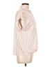Eden & Olivia 100% Polyester Stripes Pink Short Sleeve Blouse Size L - photo 4